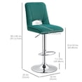 thumbnail image 3 of HOMCOM Modern Counter Height Bar Stools Set of 2, Adjustable Height Fabric Bar Chairs, Metal Kitchen Stools with 360 Degree Swivel Seat and Footrest, Green, 3 of 10