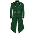 thumbnail image 4 of Betivan Men's St. Patrick's Day Tailcoat, Medieval Retro Solid Color Mid-Length Formal Vintage Coat for Holiday Parties Performances, 4 of 6