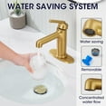 thumbnail image 5 of Wowkk Bathroom Sink Faucets Solid Brass Single Handle Bathroom Faucets with Deck Mount 1 Hole or 3 Hole and Supply Line, Straight Spout Vanity Faucet for RV Restroom Hotel, Brushed Gold, 5 of 8