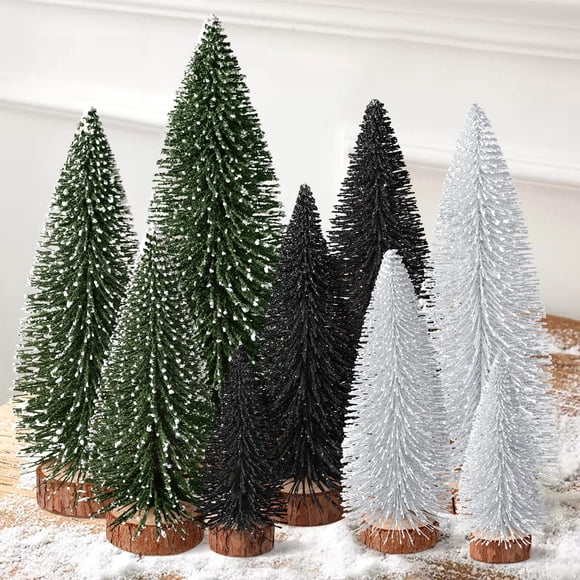 Miniárboles Hommtina para decoración navideña, 9 unidades con 4 tamaños (10-25 cm)