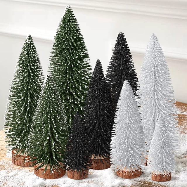 Miniárboles Hommtina para decoración navideña, 9 unidades con 4 tamaños (10-25 cm)