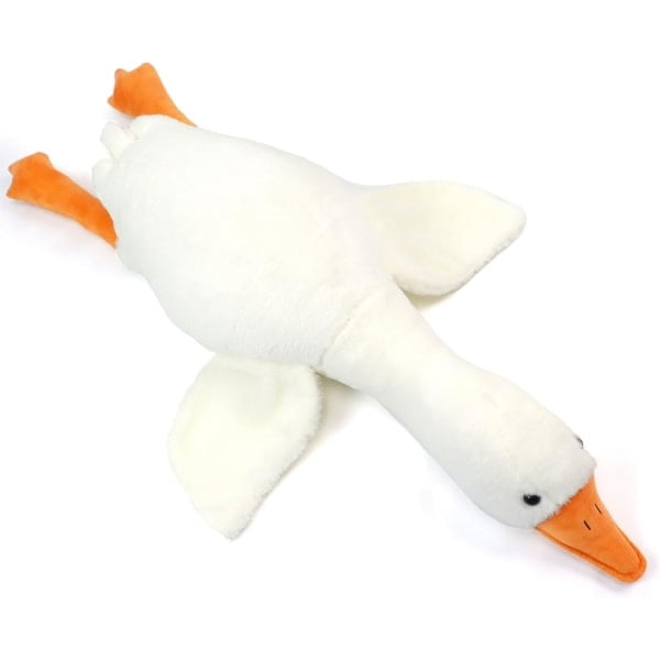 Jättestor Vit Gås Plyschleksak Stor Anka Docka Stort Gosedjur Mjuk Plyschkudde Kudde för Barn Flickor Baby (50cm) Vit 90cm