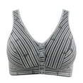 thumbnail image 1 of Timegard Front Closure Bras for Women Striped Wireless Full Coverage Wide Strap Comfortable Everyday Bras, 1 of 7