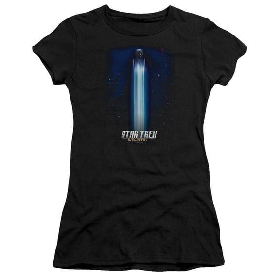 Star Trek Discovery Beams Junior Women's Sheer T-Shirt Black