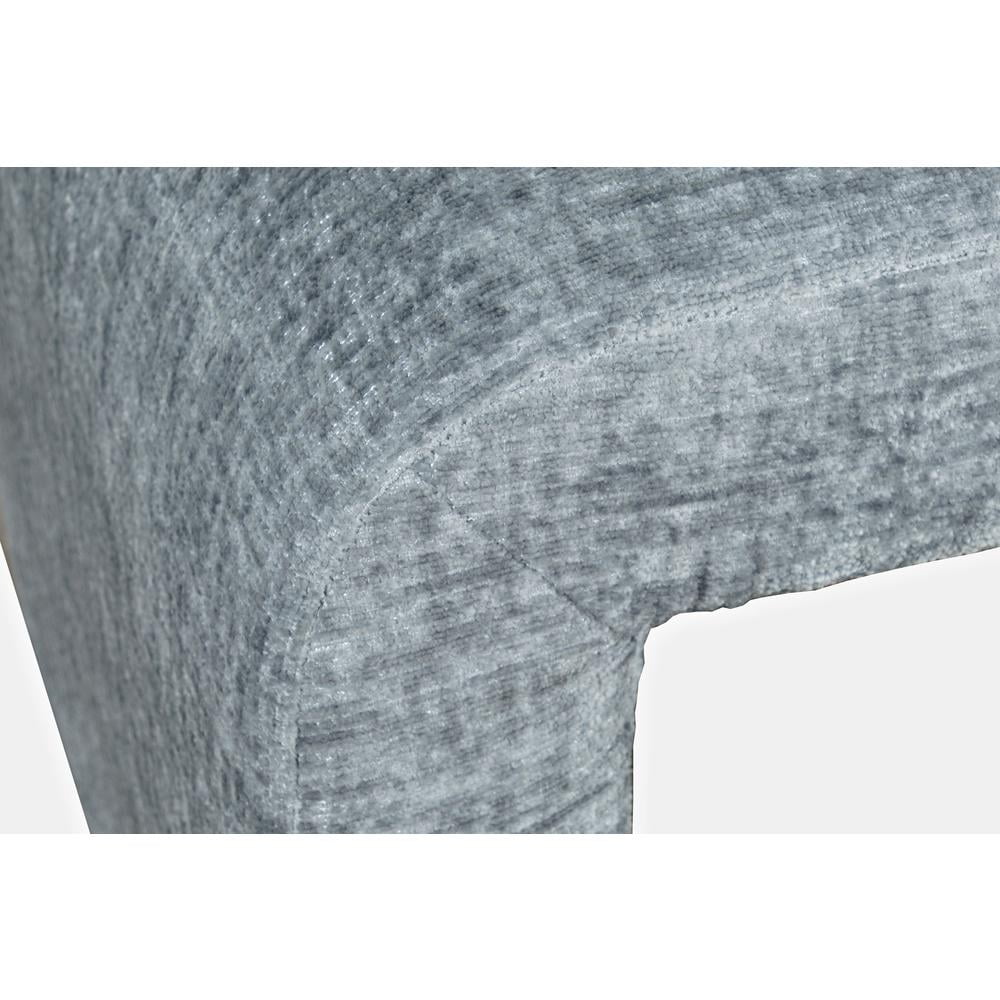 Jofran Modern Curved Upholstered Waterfall Jacquard Petite Ottoman Bench - Set of 2