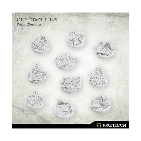 Kromlech 25mm Round Bases - Old Town Ruins Set #1 New
