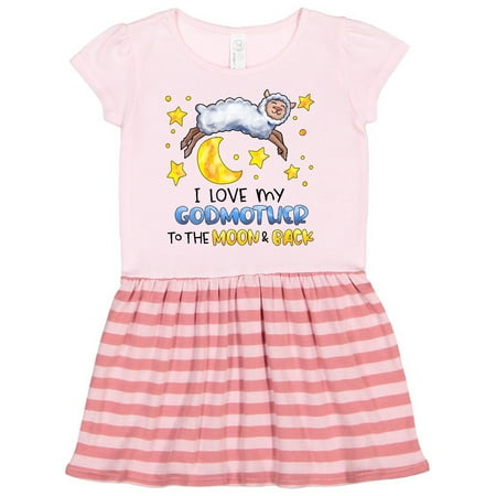 

Inktastic I Love my Godmother to the Moon and Back Cute Sheep Gift Toddler Girl Dress