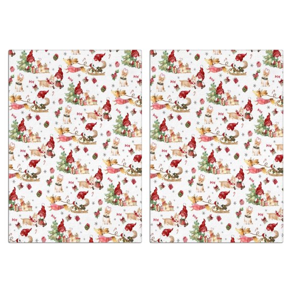 2 Pcs Funny Kitchen Towels,Multicolor Christmas Pattern Microfiber Dish Towels,Kitchen Tea Towels,Kitchen Towel Set (18" X 26")