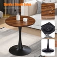 thumbnail image 4 of S-HOME Walnut Wood Round Table With Modern Tulip Steel Base 24 Inch Dining Table For Home Use, 4 of 9