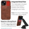 thumbnail image 3 of Dockem Card Case for iPhone 14 with Built-in Metal Plate for Magnetic Mounting & 2 Pockets: Exec M2 (Brown), 3 of 10
