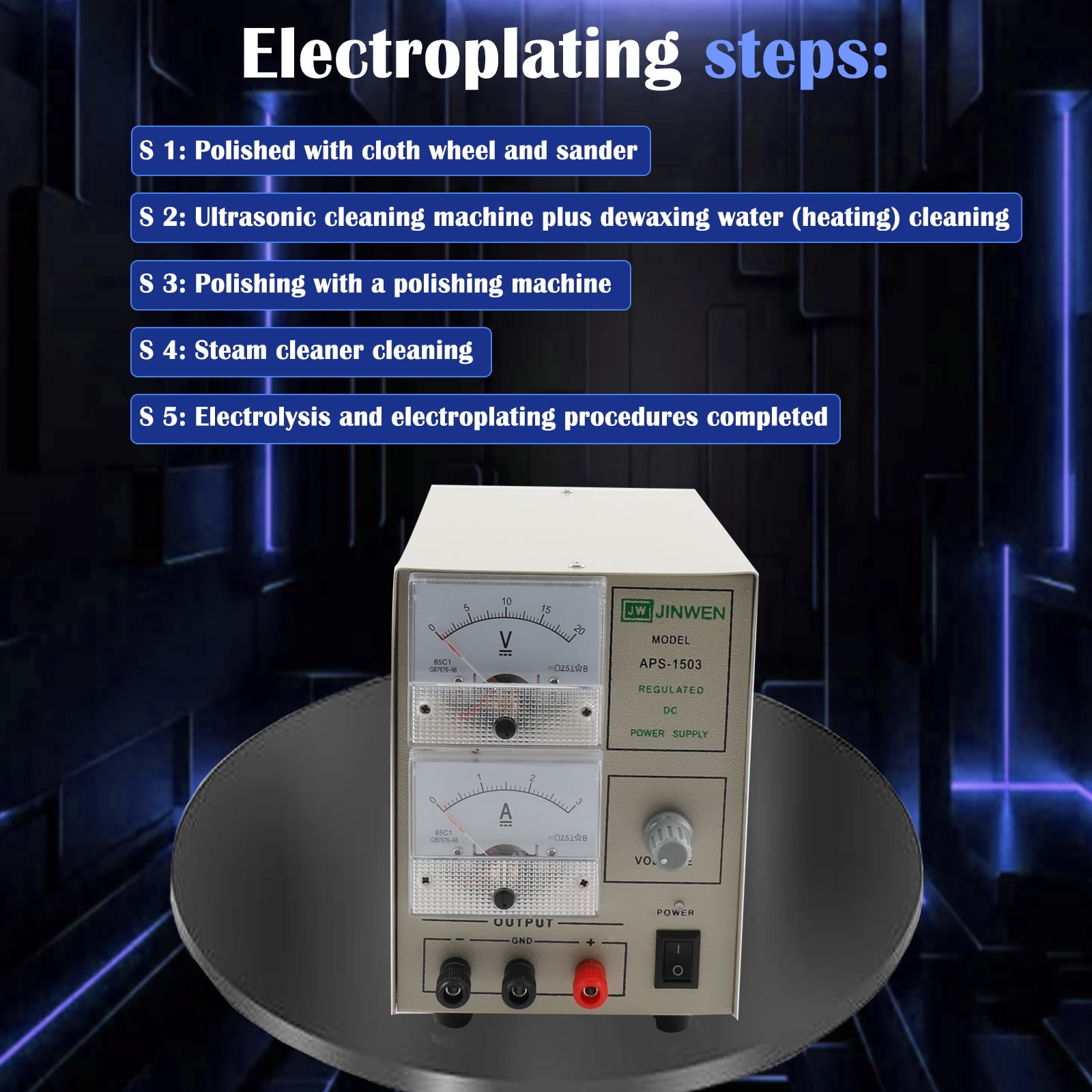 NICCOO Jewelry Gold Plating Machine Electroplating Gold / Silver Jewelry Making Tool 3A