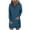 Dark Blue, variant on Women's Solid Color Hooded Sweatshirt Dress Drawstring Button Down Dresses Long Sleeve Hoodie Dress with Kangaroo Pocket