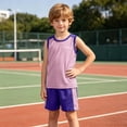 thumbnail image 6 of ITSAME Boys Athletic Outfits 2-Piece Mesh Quick-Dry Tank Top and Shorts Kids Training Sport Set Pink Size 8Y, 6 of 8