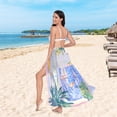 thumbnail image 6 of FORMRS Womens Long Sarong Beach Wrap Semi-Sheer Bikini Skirt Bathing Swimsuit Cover Up, Seaside Boat, 6 of 7