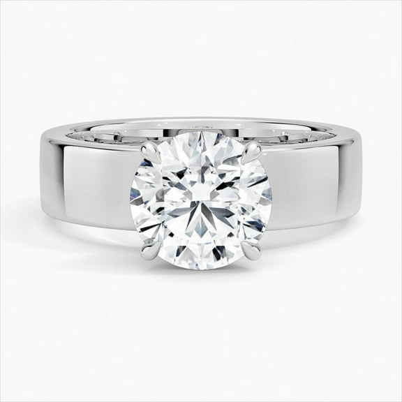 Dash Jewel 14K White Gold Plated Diamond Ring - Brilliant 2 Ct Round Cut Diamond Ring - Engagement Hidden Halo Ring for Women's - Under-Halo Rings for Women's - Anniversary Gifts for Her