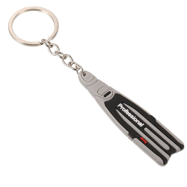 Minnieouse Llavero Aletas Aletas Ligero Llavero portátil Soporte liso Accesorio Llaves Monedero Regalo Natación Buceo Gris Type3 NO3