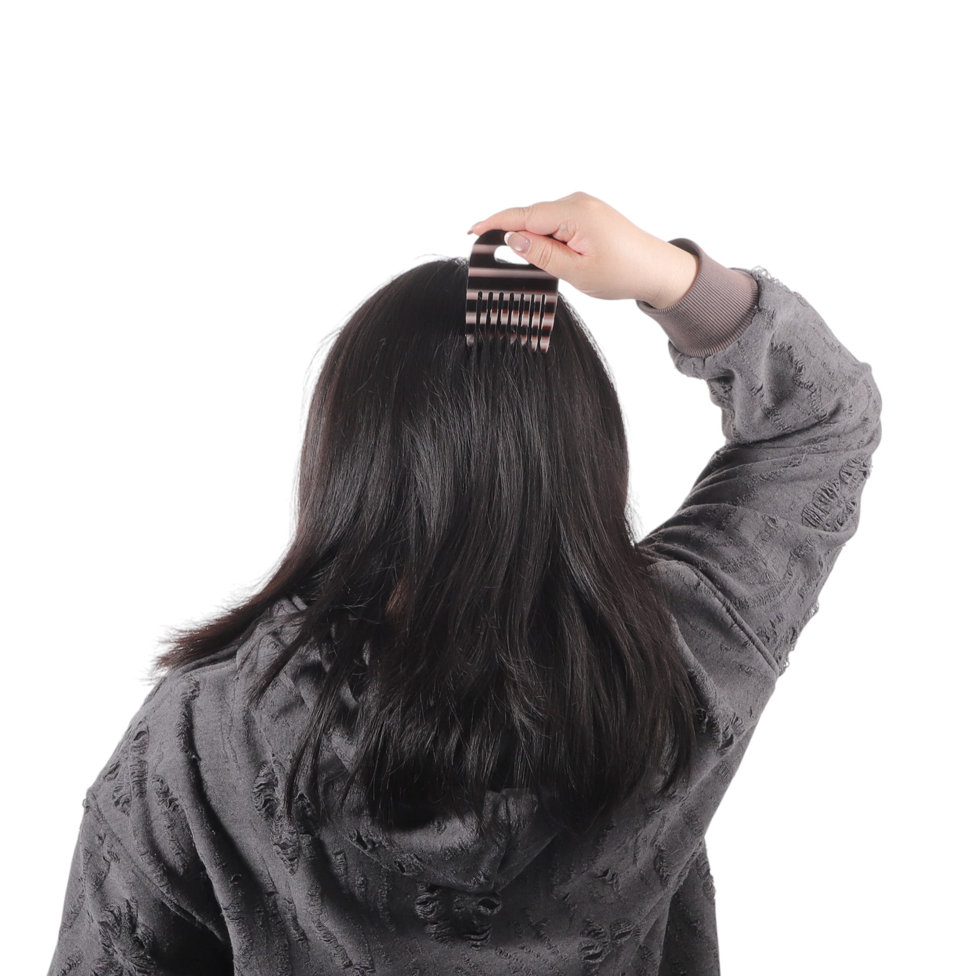 Unique Bargains 1 Piece Women Durable Vintage Acetate Comb for Curly Hair Black White