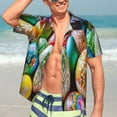 thumbnail image 7 of Lsque Easter Eggs Pattern Hawaiian Shirt for Men Unisex Summer Beach Casual Short Sleeve Cotton Linen Button Down Shirts,XX-Large, 7 of 7