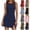 Navy, variant on POIUYTR Women Summer Tank Dress Casual Scoop Neck A-Line Mini Dress With Shorts Vacation Beach Sundress