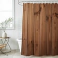 thumbnail image 4 of Brown Wooden Grain Bathroom Shower Curtains with 12 Hooks Polyester Waterproof Shower Curtain for Stalls and Bathtubs Farmhouse Country Vintage Texture Decorative Bathroom Curtain 72x72 Inches, 4 of 9