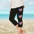 thumbnail image 2 of July 4th Clothes For Girls Elastic Waist Festival Print Capri Pants Slimming Casual Stretchy Capri Pant (12 Years, Black), 2 of 8