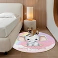 thumbnail image 3 of Elephants Round Rug 3.3ft Washable Circle Entryway Rugs Non Slip Cute Rainbow Clouds Pink Purple Area Rug Indoor Floor Carpet for Bedroom Kitchen Living Room Home Office Dining Room Nursery, 3 of 8