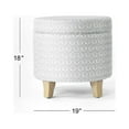 thumbnail image 5 of HomePop Round Storage Ottoman, Light Gray Print, 5 of 11