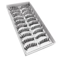 thumbnail image 2 of 10 pares de pestañas naturales componen pestañas postizas hechas cruzadas desordenadas jinwen  Pestañas de maquillaje sintético, 2 of 8