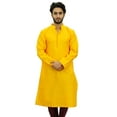 thumbnail image 2 of Atasi Ethnic Men's Yellow Long Kurta Bollywood Designer Shirt Wear-XXX-Large, 2 of 7