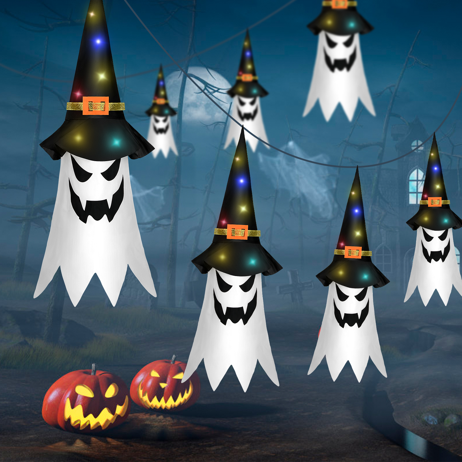 Bcamelys Glowing Witch Hat Halloween String Lights photo 8