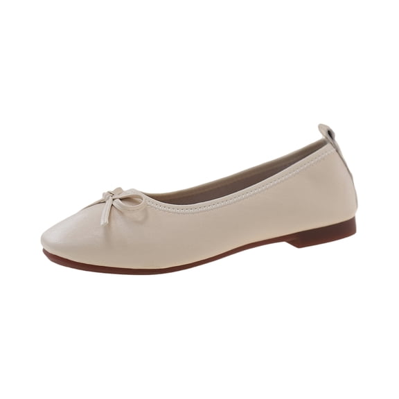 CIENVNSTG Flats With Arch Support For Women Split Toe Shoes Wide Width Ballet Flats Comfort Casual Work Shoes For Office Beige 36