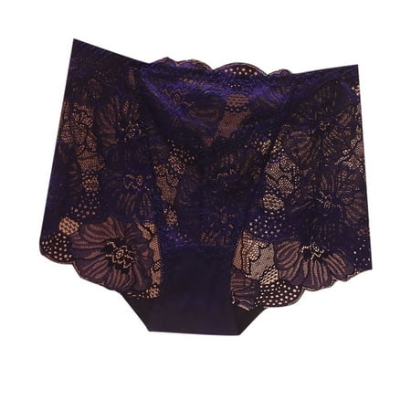Xiaoxatg Sexy Panties for Women Ladies  Lace Sexy Solid Color Transparent Mid High Waist Plus Size Triangle Pants Lane Dress 18 20