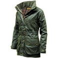 thumbnail image 2 of Game Technical Apparel Cantrell Padded Antique Ladies Waxed Jacket Olive Olive, 2 of 3