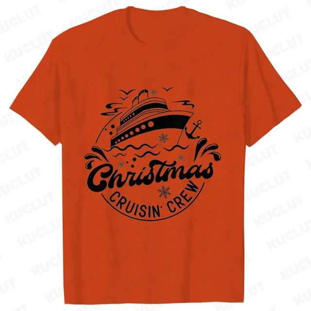 Camiseta navideña con estampado de crucero para mujer, camiseta familiar de crucero navideño para mujer, camiseta a juego para la familia, Tops, ropa Unisex
