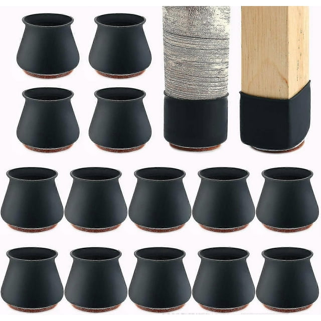 28pcs Silicone Chair Leg Protectors With Felt For Hardwood Floors, Elastic Leg Cover Pad For Protecting Floors