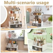 Garmic 2 Tier Bathroom Counter Organizer, Multi-Purpose Makeup Organizer Countertop for Vanity Bedroom Bathroom Kitchen, White