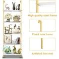 thumbnail image 6 of 5 Tiers Ladder Shelf White Marble Modern Bookshelf Open Tall Wall Mount Bookcase Standing Leaning Wall Shelves Industrial Decorative, 6 of 18