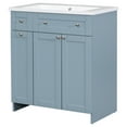 thumbnail image 6 of Harper & Bright Designs 30" Bathroom Vanity with Sink Combo Set, Combo Cabinet Undermount Sink with Storage Shelves, Blue, 6 of 12
