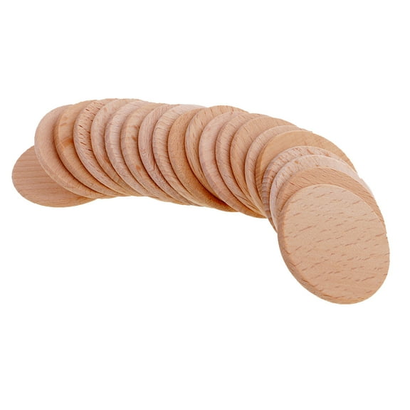 EHJRE 20 Pieces 36mm Unfinished Wooden Round Circle Discs Embellishments for Art Craft