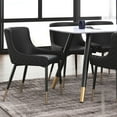 thumbnail image 4 of Ensemble de 2 chaises d’appoint modernes en similicuir et en métal, noir, 4 of 7