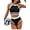 Black1, variant on Womens Halter High Waisted Bikini Sets Color Block Sporty Swimsuit Two Piece High Cut Bathing Suit 2024