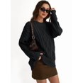 thumbnail image 4 of Women's Oversized Chunky Knit Crew Neck Sweater, 4 of 7
