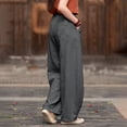 thumbnail image 6 of GZWYHT Harem Pants For Women，Yoga Boho Palazzo Pants With Pockets Baggy Trousers Beach Vacation High Waisted Elastic Loose Lightweight Trousers Wide Leg Pants，Gray XL, 6 of 7