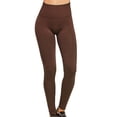 thumbnail image 1 of Gravity Threads Womens High Waist Fleece Extra-Wide Band Leggings - Coffee, 1 of 1