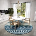 thumbnail image 5 of Bravado Indoor/Outdoor Blue Ikat 8' Round Non-Skid Area Rug, 5 of 5