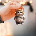thumbnail image 7 of Opvise Acrylic Pot-Belly Cat/Dog Hanging Decor - Durable Car Mirror Charm, Holiday Gift for Pet Lovers, Lightweight Keychain for Home & Auto, 7 of 7