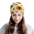 thumbnail image 2 of Naloa Sunflowers And Bee Soft Beanie Hat, Knit Beanie Daily Beanie in Fine Knit for Women Men Winter Travel, Outdoor, 2 of 7