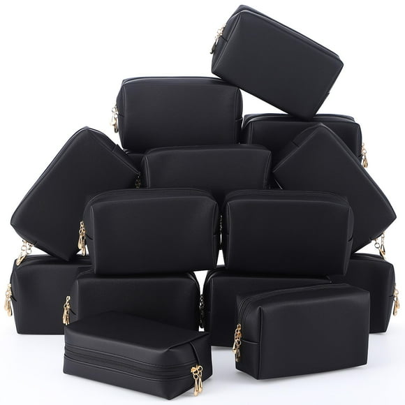 Bolsas de maquillaje Kigeli de piel sintética para cosméticos, impermeables, 15 unidades
