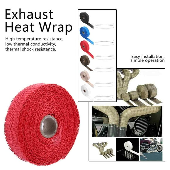 CAR INSULATION TAPE Exhaust HEAT WRAP Thermal Shock Resistance Long Service Life EASY INSTALL High Temp Strength FOR Vehicle Exhaust Pipes