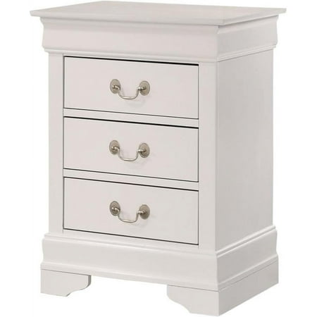 Glory Furniture Phillipe 3 Drawer Nightstand in White Glory Furniture Phillipe 3 Drawer Nightstand in White